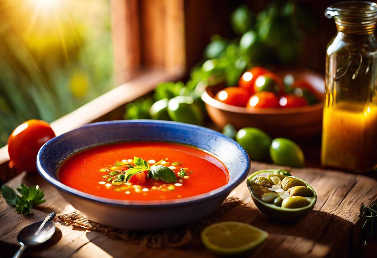 Présentation du gaspacho andalou : plus qu'une soupe fraîche, un symbole de l'andalousie
