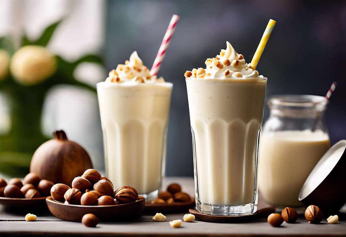 Recette facile : milk-shake vanille macadamia onctueux et gourmand