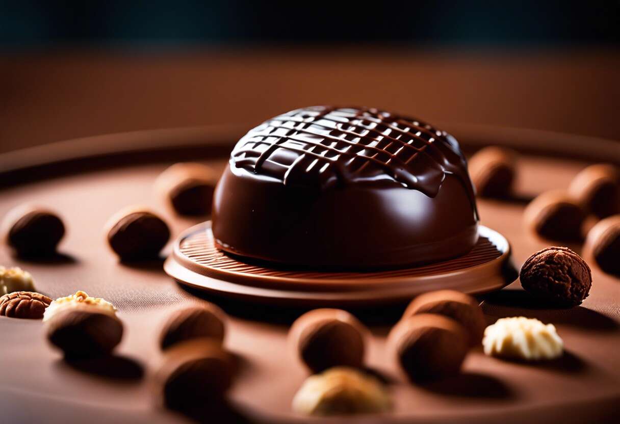 Dôme de chocolat sur biscuit choco-noisettes : recette gourmande et facile