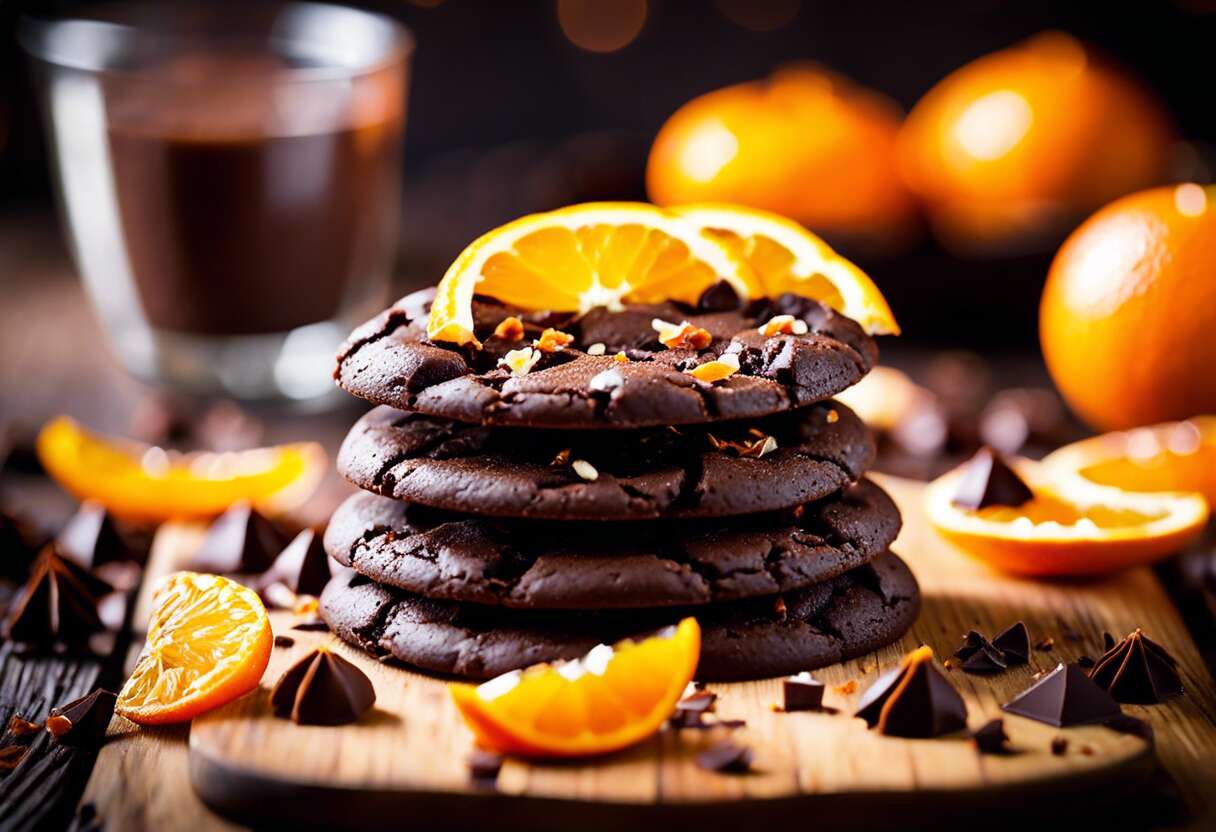 Palets croquants au chocolat noir et orange confite : recette gourmande